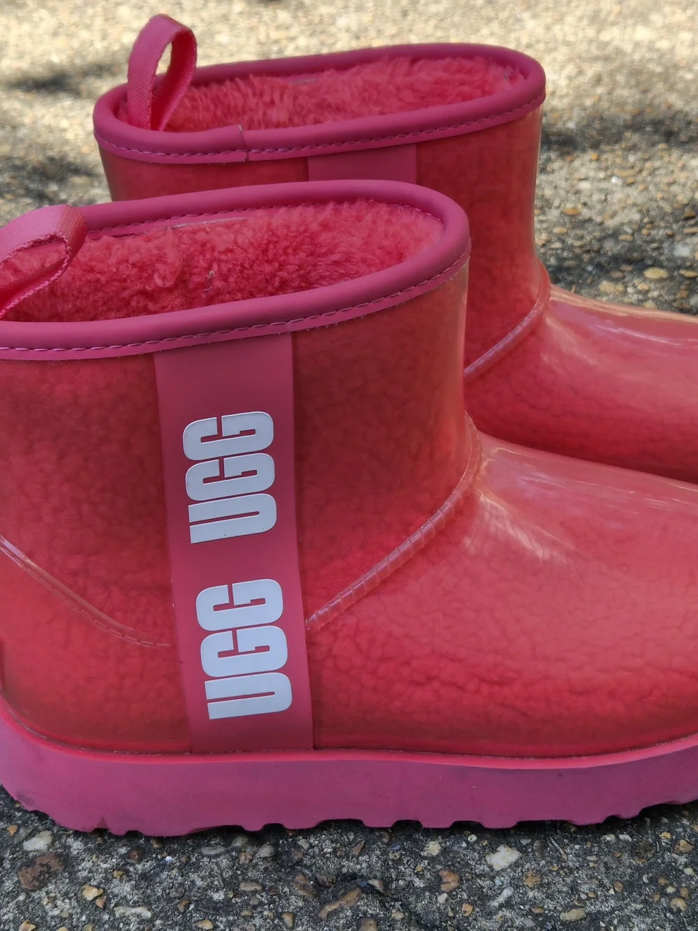 UGG Hot Pink Transparent Cozy Boots